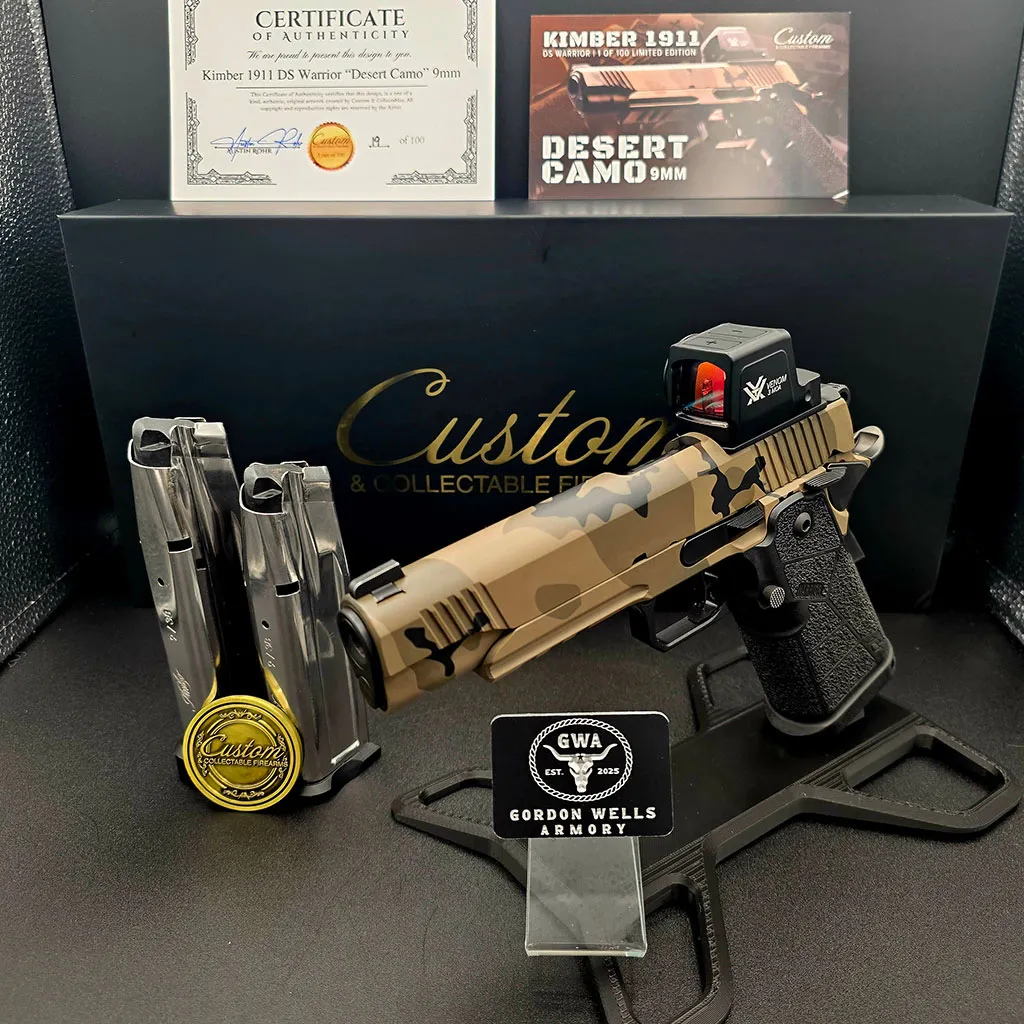 Kimber 1911 5.5" 9MM DS Warrior Desert Camo Vortex #19 of 100 1-17RD 1-20RD Mag
